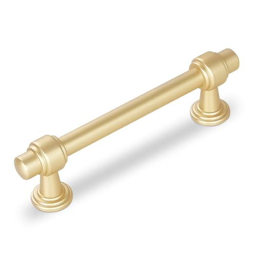 Brushed Gold Kitchen Cabinet Pulls 3-3/4 Inch 10 Pack - color: Brushed Gold, size: 3-3/4' Hole Center(96mm)