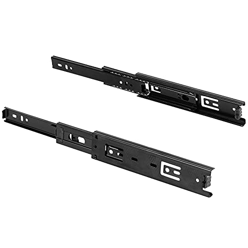 SEUNMUK 8 Pairs 6 Inch Full Extension Less Noise Drawer Slides 3 Section Ball Bearing Side Mounted Drawer Slider Heavy Duty Drawer Slides, with 64 Mounting Screws, Black - size: Black 6 Inch -8 Pairs