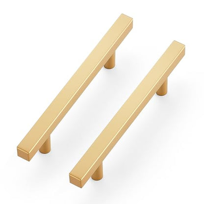 Ravinte Champagne Gold Handles Square Cabinet Hardware 3-3/4 Inch 10 Pack - size: 3-3/4" Hole Center