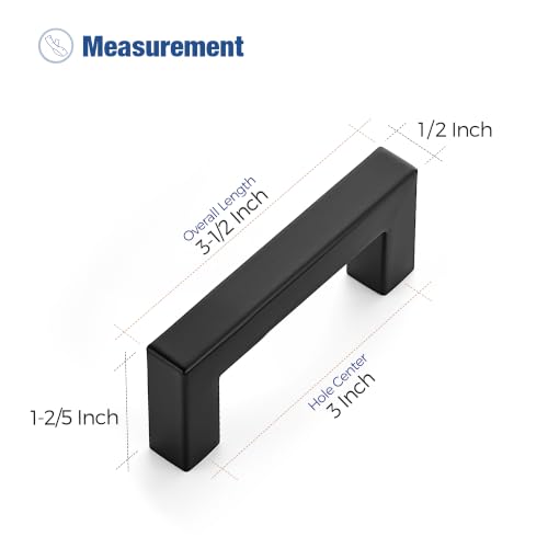 Ravinte Matte Black Square Pulls Cabinet Handles,3 Inch,30 Pack - color: Matte Black, size: 3 Inch Hole Center