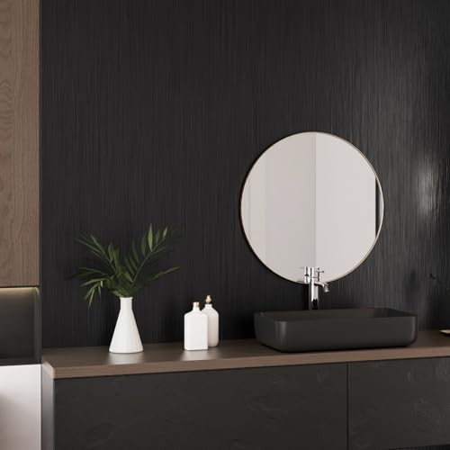 Black Stainless Steel Wallpaper Peel and Stick Backsplash Refrigerator Wrap - size: 15.75"x78"