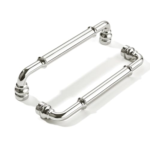 khtumeware 10 Pack Heavy Duty 6" Vibrant Polished Nickel Cabinet Pulls - color: Polished Nickel, size: 6"(152mm) Hole Center