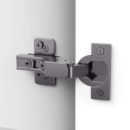 Chibery 50 Pack Frameless Inset Soft Close Concealed Hinges, Black Titanium Plated, Self Closing, 105° Open Angle 3D Adjustment, Stop 85 ＆ 105 Degrees, Clip On, Stainless Steel for Cabinet Door - size: Inset