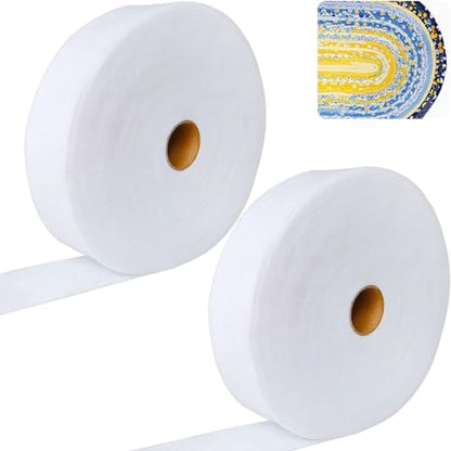 2 Roll Jelly Roll Batting Strip 2 1/4 Inch Cotton Blend Fleece Batting On A Roll Total 70 Yards for Jelly Roll Rugs,Throw Rugs,Braided Rug - size: 2 1/4in×70yd