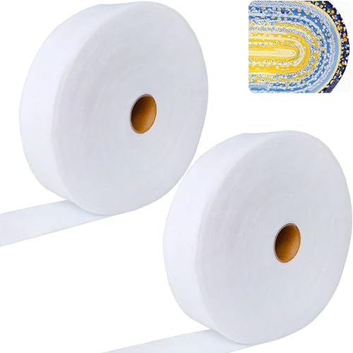 2 Roll Jelly Roll Batting Strip 2 1/4 Inch Cotton Blend Fleece Batting On A Roll Total 70 Yards for Jelly Roll Rugs,Throw Rugs,Braided Rug - size: 2 1/4in×70yd
