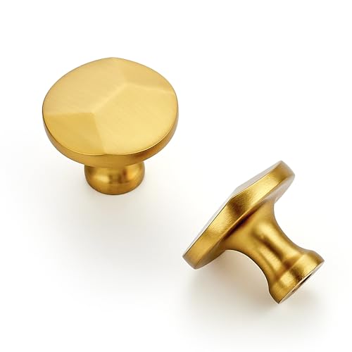 Ravinte Brushed Brass Round Cabinet Hardware Knobs,Zinc Knobs,25 Pack - color: Brushed Brass
