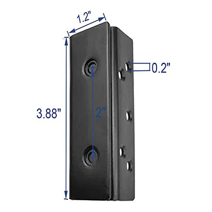 Bed Frame Bed Post Double Hook Slot Bracket, Bed Rail Hardware Attachment Brackets for Wooden Bed Frame-Set of 2