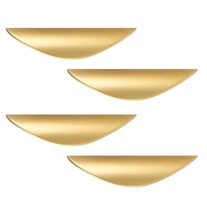 Primst 4 Pack Brushed Gold Cabinet Pulls, 2-1/2in Hole Centers Kitchen Cabinet Handles, Matte Gold Half Moon Cupboard Hardware for Kitchen Drawers, Dresser, Bathroom Vanity - color: Gold, size: M-4PCS