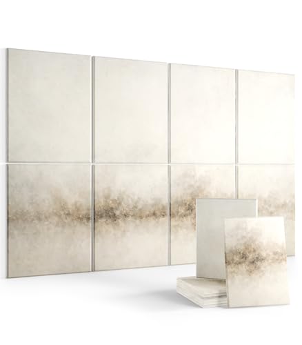 Wall Art Acoustic Panels,70''×47''Sound Absorbing Panels-8-Pack with 60 Adhesive Tabs, Decorative Sound Absorbing Panels for Living Room and Recording Studio, Offices-Dawn Embrace - color: Dawn Embrace, size: 71''X47''