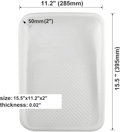 11-Pack 9 inch Disposable Plastic Paint Roller Tray -Come Up with Extra Metal Tray Liner - Ideal for DIY Painting House Projects - size: 12 Pack, 9 Inch