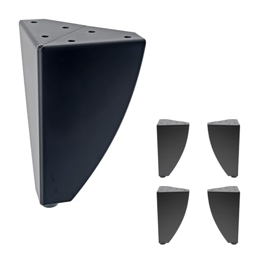 Set of 4 Classic Style Sofa Cabinet Tables with Heavy-Duty Metal Legs – Durable Furniture for Living Room, Entryway, and Bedroom (Black, 6" H) - color: Black, size: 6"H
