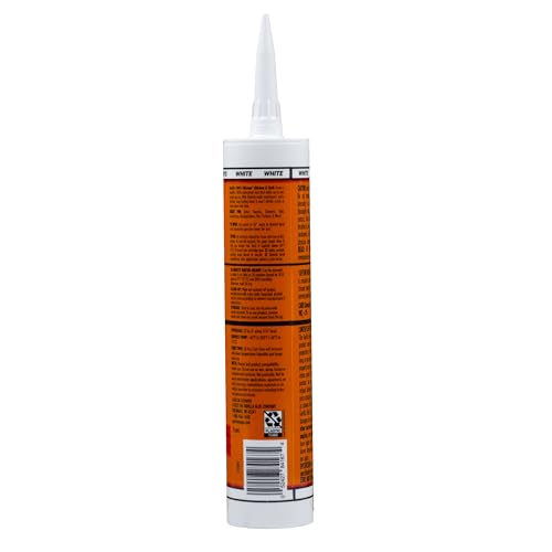 Gorilla 100% Silicone Caulk, Kitchen & Bath Sealant, White, 10 oz Cartridge - color: White, size: 10 Ounce