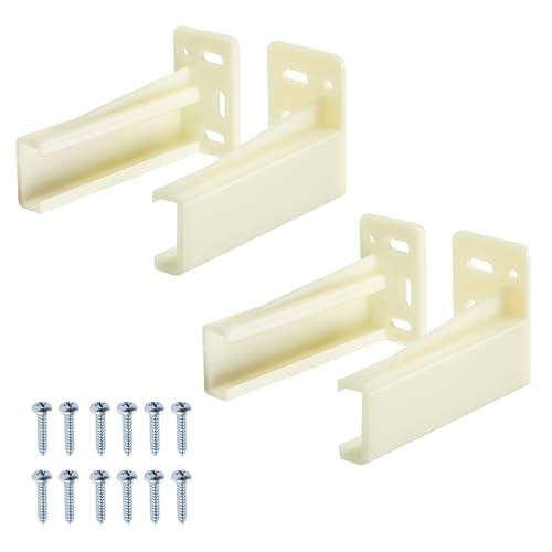 2 Pair Drawer Side Track Brackets, Face Frame Sockets for Drawer Slides, Plastic Cabinet Pull Out Shelf Slides Hardware Bottom Mount, Fits 0.86 Inch Drawer Slide, C-Shaped