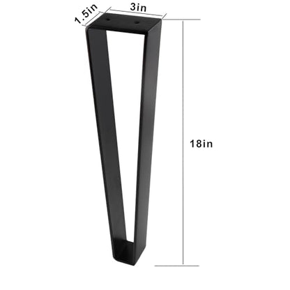 Osring 18 Inch Trapezoid Furniture Legs, Black Metal Coffee Table Feet 4pcs - color: Black, size: 18 Inch