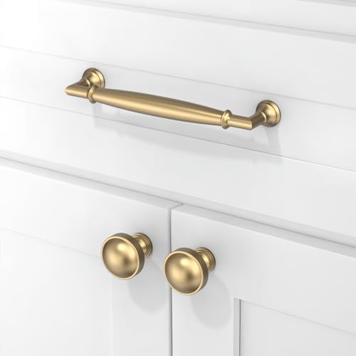 10 Pack Champagne Bronze Cabinet Pulls 5 Inch(128mm) Kitchen Cabinet Handles Solid Zinc Alloy Cabinet Hardware Drawer Pulls - color: Champagne Bronze, size: 5" Hole Center