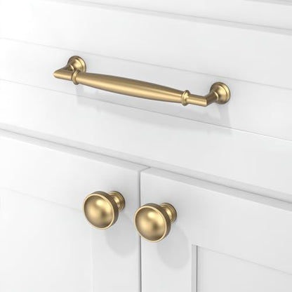 10 Pack Champagne Bronze Cabinet Pulls 5 Inch(128mm) Kitchen Cabinet Handles Solid Zinc Alloy Cabinet Hardware Drawer Pulls - color: Champagne Bronze, size: 5" Hole Center