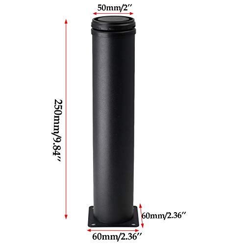 Set of 4 Adjustable Stainless Steel Furniture Legs 10 Inch Black - color: Black, size: 10 inch