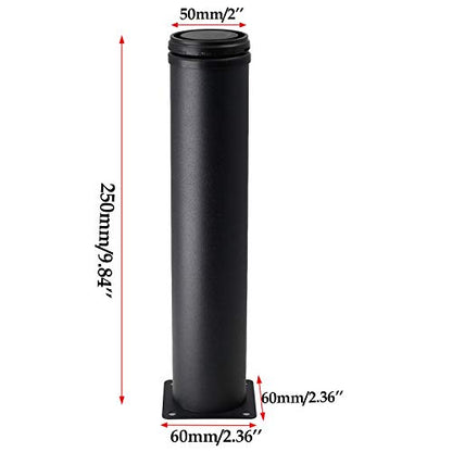 Set of 4 Adjustable Stainless Steel Furniture Legs 10 Inch Black - color: Black, size: 10 inch
