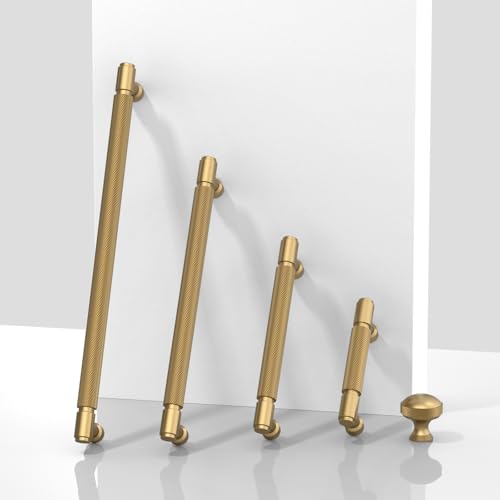 10 Pack Champagne Bronze Knurled Cabinet Pulls 3 Inch(76mm) Kitchen Cabinet Handles Cabinet Hardware Drawer Pulls - color: Champagne Bronze, size: 3" Hole Center