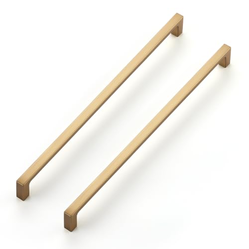 Ravinte Champagne Bronze Kitchen Square Cabinet Handles 11-5/16 Inch 20 Pack - size: 11-5/16 Inch Hole Center