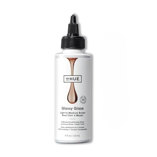 dpHUE Glossy Glaze, Light-Medium Brown - In-Shower Liquid Hair Gloss for Luminous Shine & Sheer Color - Paraben, SLS & SLES Sulfate Free - Leaping Bunny Certified - color: Light-Medium Brown