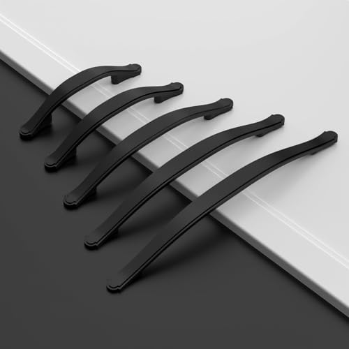 Amerdeco 10 Pack Matte Black Cabinet Pulls 3.75 Inch(96mm) Hole Center Drawer Pulls Cabinet Hardware Kitchen Cabinet Handles for Bathroom ZH0068 - color: Matte Black, size: 3.75"/96MM Hole Center