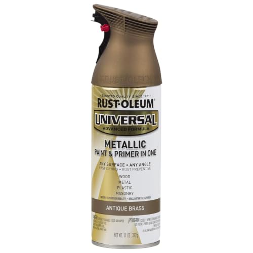 Rust-Oleum Universal All Surface Metallic Spray Paint, Antique Brass - color: Antique Brass, size: 128 Fl Oz (Pack of 1)