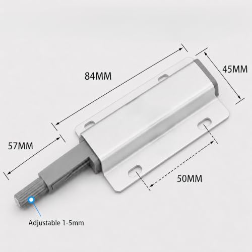 2-Pcs Magnetic Push-to-Open Cabinet Latches, Silver - color: Silver-2pcs