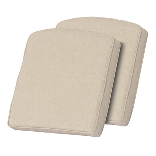 Goodgoods 20x20 Outdoor Chair Cushions Set of 2, 35D Foam, Biscuit - color: Biscuit, size: 20"x20" 2pcs