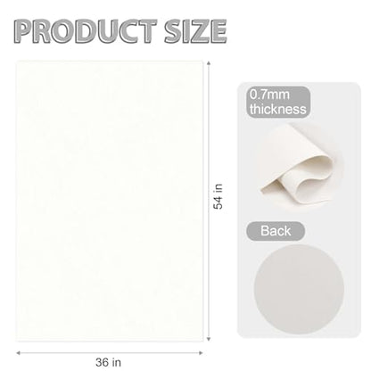 Faux Leather Fabric Smooth Solid 54" x 36" (White) - color: White