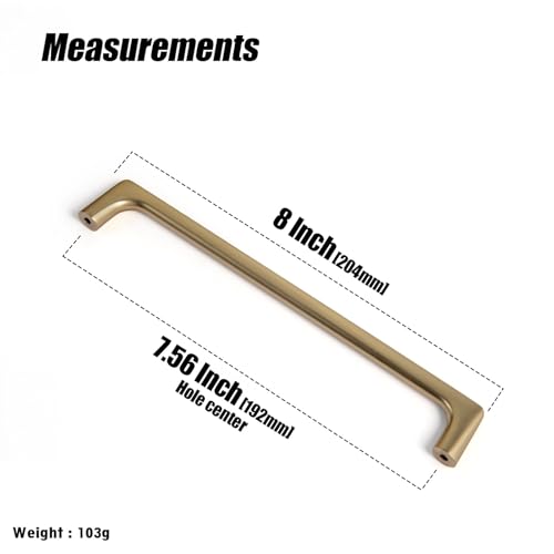 Goo-Ki Champagne Bronze Cabinet Pulls with 7.6'' Hole Centers, Modern Style Zinc Alloy Cabinet Handles for Dresser,Wardrobe,Cupboard- 24 Pack - color: Champagne Bronze, size: 7.6'' Hole Centers