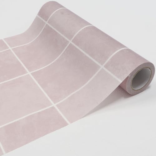 Peel and Stick Masking Tape for Furniture, Cabinets & Accent Walls – Pastel Pink Tile – Removable Japanese Fleece Fabric, Repositionable, No Residue, Water-Resistant, Made in Japan - color: ST005 : Pastel Pink Tile