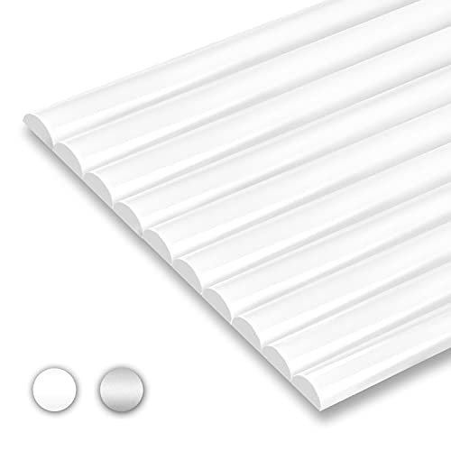STICKGOO 10-Pack Peel and Stick Trim for Backsplash Tile Edge, 12" Tile Edge Trim Self-Adhesive Liner for Corner Decor in White - color: White