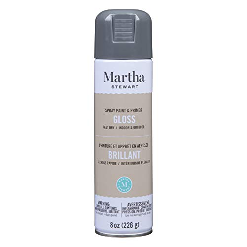 Martha Stewart Paint & Primer 8oz Spray Paint, Gloss Arrowhead, 42904 - color: Gloss Arrowhead