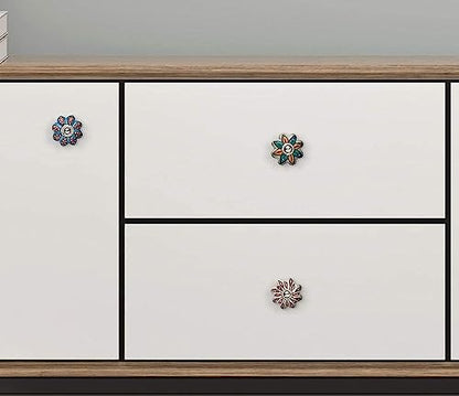 Ceramic Cabinet Colorful Knobs for Kitchen, Cabinet, Drawer, Wardrobe Set of 10 (Multi) - color: Multicolor