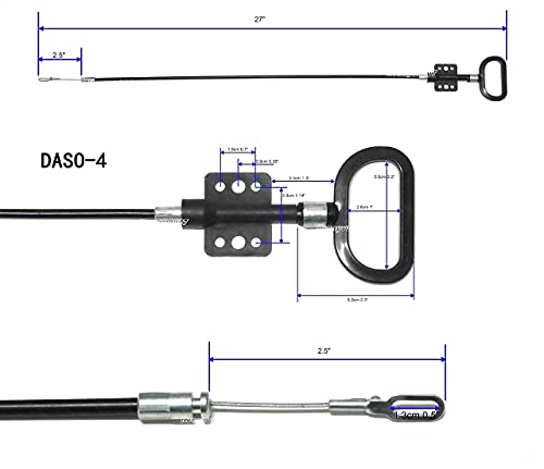 Recliner Sofa and Reclined Chair Replacement Cable D Handle Pull Type, O-Shaped End,Total Cable Length(Include Handle):27inch,Exposed Length:2.5inch DASO-4, 2Pcs - size: Total Length:27inch,Exposed Length:2.5inch