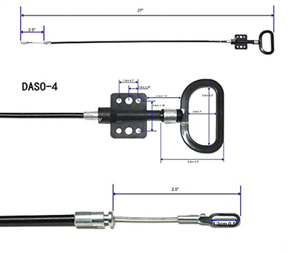 Recliner Sofa and Reclined Chair Replacement Cable D Handle Pull Type, O-Shaped End,Total Cable Length(Include Handle):27inch,Exposed Length:2.5inch DASO-4, 2Pcs - size: Total Length:27inch,Exposed Length:2.5inch