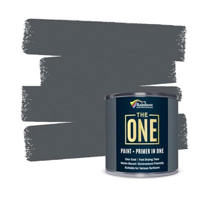 THE ONE Paint - Satin Finish - Multi Surface Paint 250ml Sample (Dark Grey) - color: Dark Grey, size: 8.5 Fl Oz (Pack of 1)
