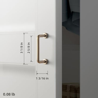 Goo-Ki 6 Pack 2 1/2" Center to Center Champagne Bronze Modern Cabinet Pulls Solid Contemporary Home Improvement Hardware Drawer Pulls Zinc Alloy Kitchen Handles - color: Champagne Bronze, size: 2 1/2'' Center to Center