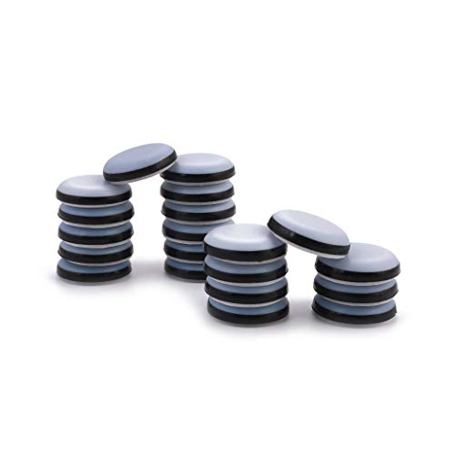 3/4" Adhesive Furniture Sliders -Furnigear Chair Glides PTFE Mover Slide on Furniture & Kitchen Appliances Slider Easy and Safely - Best Furniture Sliders for Carpet Hardwood Floors (20 Pack) - size: 3/4" Adhensive, grey-20pack