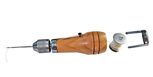 Swift Stitch Hand Sewing Awl Kit Leather Canvas Repair Saddles Coat Seat (Non-Waxed Beige Thread)