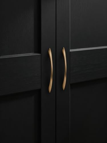5 Pack Champagne Bronze Cabinet Pulls 6.3 Inch Arch Twisted Brass Handles Drawer Kitchen Cupboard Bathroom Dresser Cabinet Hardware Zinc Alloy - color: Champagne Bronze, size: 6.3 inch Hole Centers