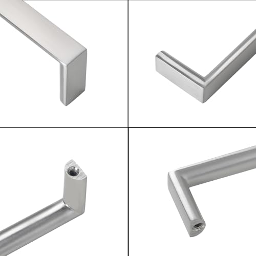 Brushed Satin Nickel Kitchen Cabinet Pulls 5 Inch 10 Pack - color: Brushed Satin Nickel, size: 5'' Hole Center(128mm)