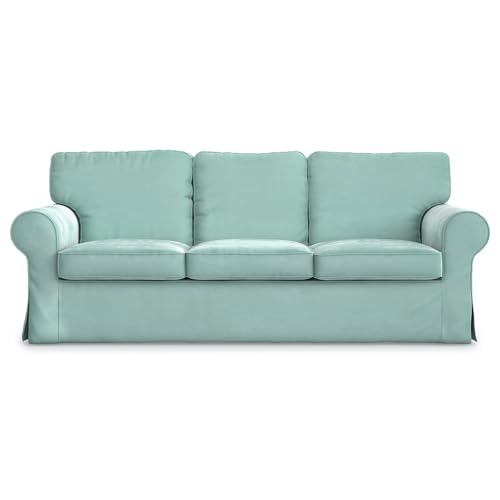MASTERS OF COVERS Ektorp 3 Seater Sofa Cover Replacment Slipcover-Mint - color: Three Seat Cover-mint