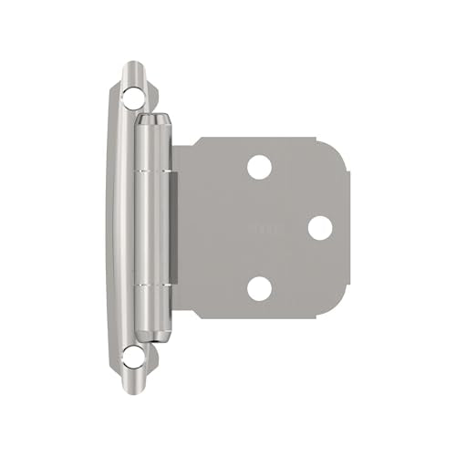 Amerock 1 Pair Variable Overlay Polished Chrome Face Mount Cabinet Hinge - color: Polished Chrome, size: Flat