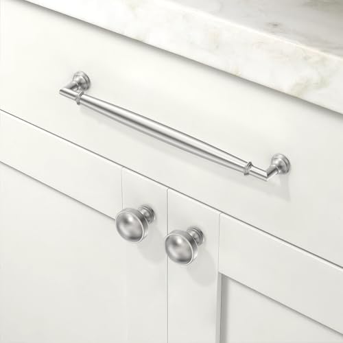 10 Pack Brushed Satin Nickel Cabinet Pulls 7.5 Inch(192mm) Kitchen Cabinet Handles Cabinet Hardware for Drawer Pulls - color: Brushed Satin Nickel, size: 7.5" Hole Center