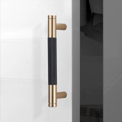 10 Pack 3.75 Inch Black and Champagne Bronze Cabinet Handles - color: Black And Champagne Bronze, size: 3-3/4'' Hole Center(96mm)