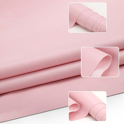 Faux Leather Fabric Smooth Solid 54" x 36" (Pink) - color: Pink