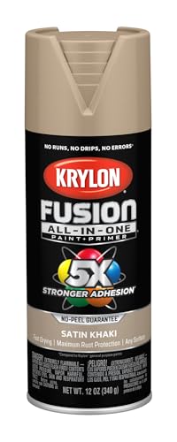 Krylon Fusion All-In-One Satin Spray Paint & Primer, Khaki - 1 Each - color: Khaki, size: 1 Count (Pack of 1), style: Satin