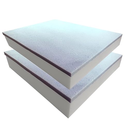 Foamma 2" x 24" x 72" Gel Memory Foam, High Density Base, Cooling Pressure Relief Cushion, Couch Filler Stuffing, Chair Padding, Memory Foam for Couch Cushions, 2 Pack - color: Gel Memory Foam, size: 2" x 24" x 72", style: 2 Pack
